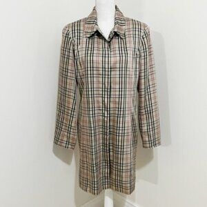 Juliana Collezione Check Plaid Snap Front Coat